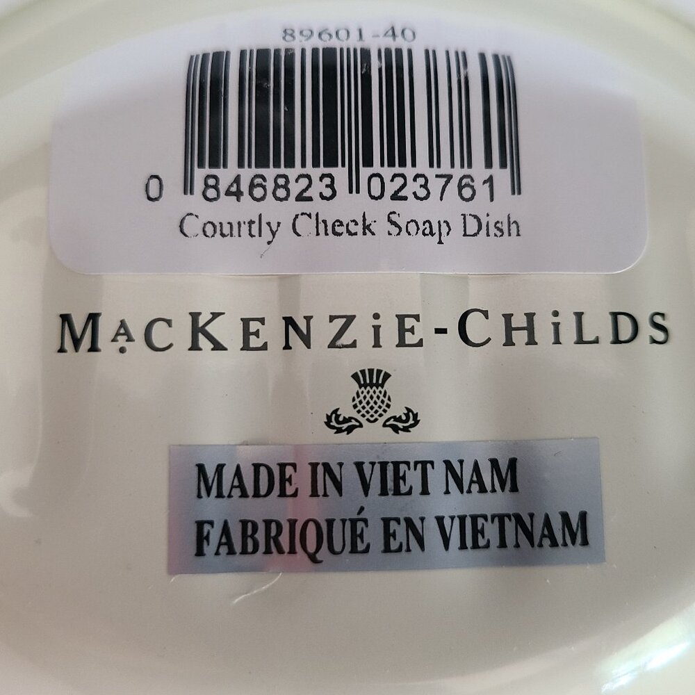 MacKenzie‑Childs Courtly Check Soap Dish – Enamel Bath Decor - NEW - Picture 11 of 12